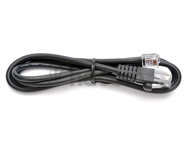 Kábel RJ12 9-12V pre pokladničnú zásuvku a tlačiareň/pokladňu, 1,1 m, čierny