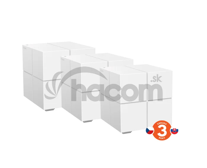 Tenda Nova MW6 (3-pack) WiFi AC1200 Mesh Gigabit systém, MU-MIMO, 6x GLAN/GWAN, SMART CZ aplikácie