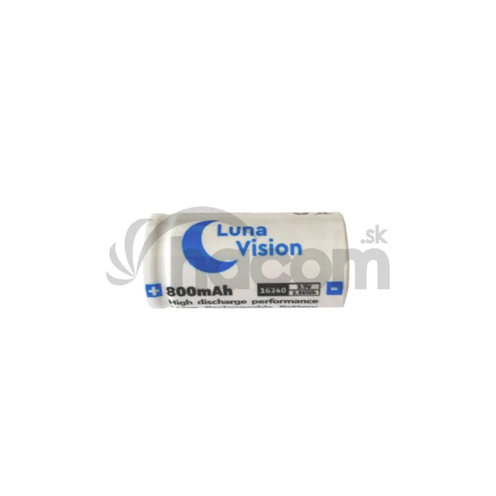 Nabíjateľná batéria LunaVision CR123A (16340) Li-ion 800mAh 3,7V 2,96Wh