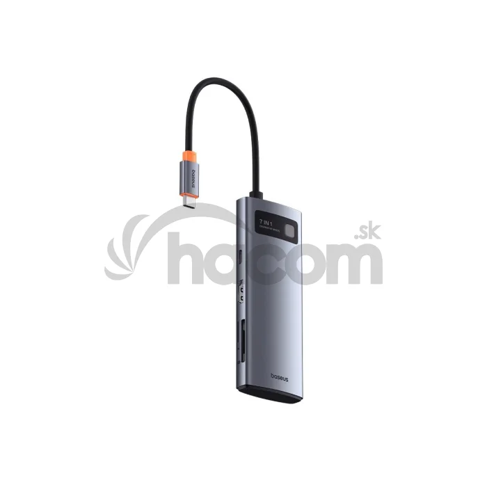Baseus Metal Gleam Series 7v1 USB-C HUB Dokovacia Stanica Space Grey