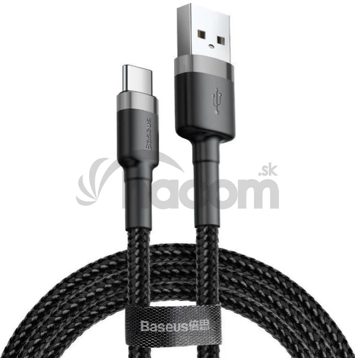 Baseus dátový kábel Cafule USB-C 3m 2A šedo-čierny