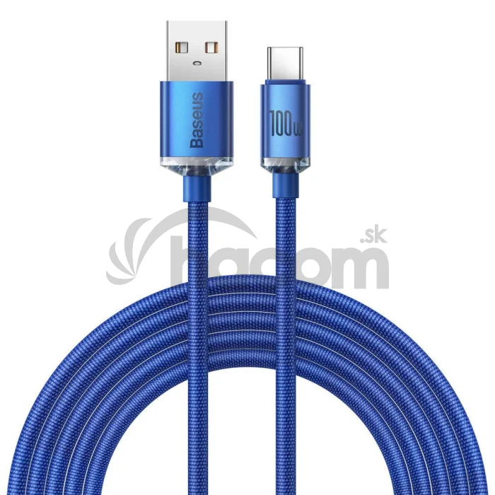 Baseus CAJY000503 Crystal Shine Series Dátový Kábel USB - USB-C 100W 2m Blue