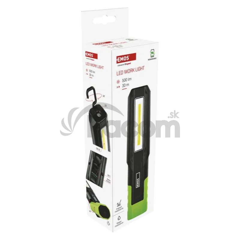 Nabíjacie prac. svietidlo COB LED+LED P4546, 500 lm, 2000 mAh