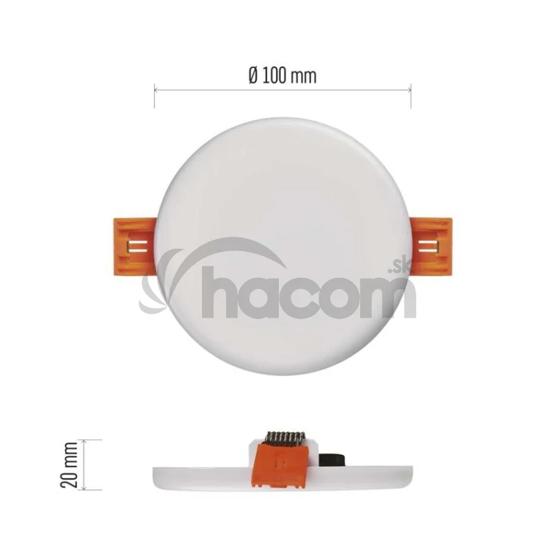 LED panel VIXXO 100mm, kruhový vstavaný biely, 7,5W neut. biela, IP65