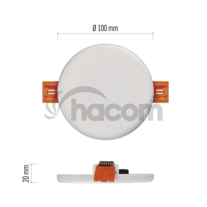 LED panel VIXXO 100mm, kruhový vstavaný biely, 7,5W neut. biela, IP65
