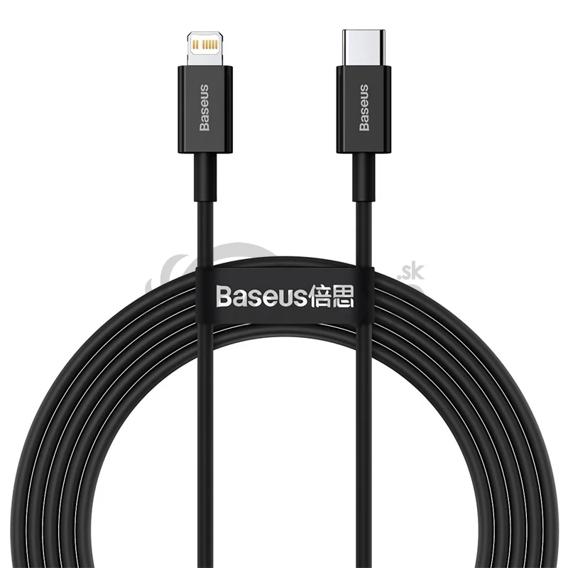 Baseus Dátový kábel Superior Series USB-C/Lightning 20W 2m čierny