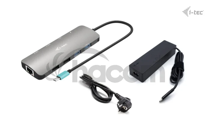i-tec USB-C Metal Nano 2x HDMI Docking Station, PD 100W + Charger 100W (bundle)