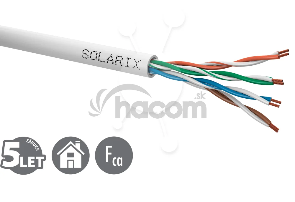 Kábel licna Solarix CAT5E UTP PVC sivý 305m/box SXKL-5E-UTP-PVC