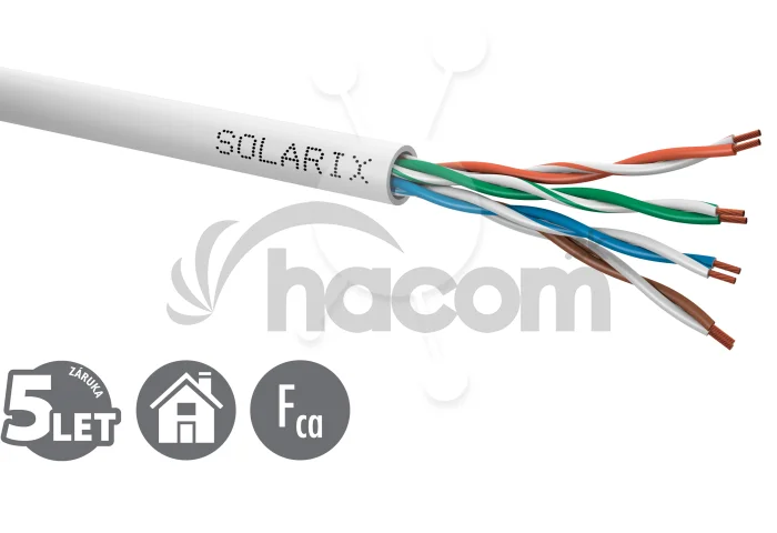 Kábel licna Solarix CAT5E UTP PVC sivý 305m/box SXKL-5E-UTP-PVC