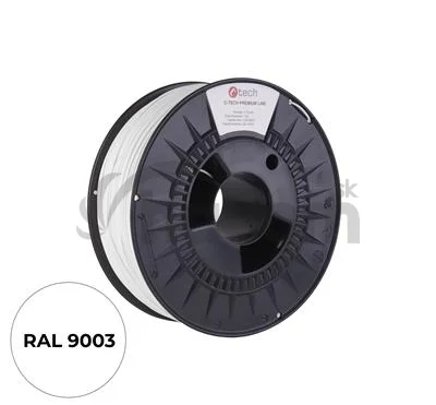 Tlačová struna (filament) C-TECH PREMIUM LINE, ASA, dopravná biela, RAL9003, 1,75mm, 1kg