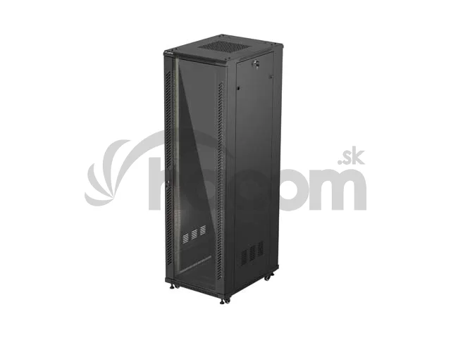 LANBERG 19" VOĽNE STOJÚCA RACKOVÁ SKRIŇA 42U/600X800 (FLAT PACK) S PRESKLENÝMI DVERAMI ČIERNA