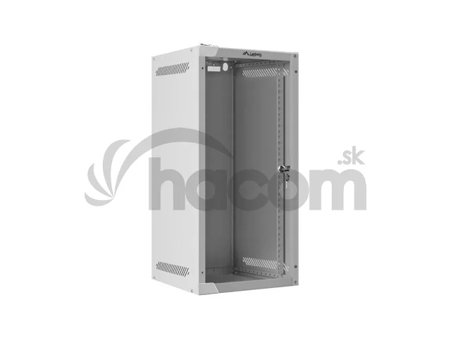 LANBERG RACKOVÁ SKRIŇA 10" NÁSTENNÁ 12U/280X310 (FLAT PACK) S PRESKLENÝMI DVERAMI ŠEDÁ