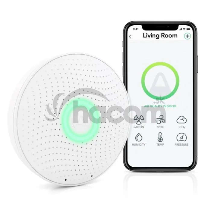 AirThings Wave plus - senzor kvality ovzdušia, radónu, vlhkosti, teploty, VOC, CO2 a tlaku