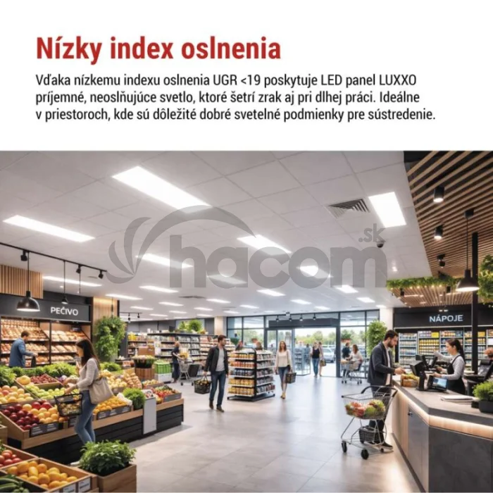 LED panel LUXXO 30 x 120 cm / 32 mm, 22 W, 3 800 lm, vstavaný, neutr. biela, UGR<19, IP20