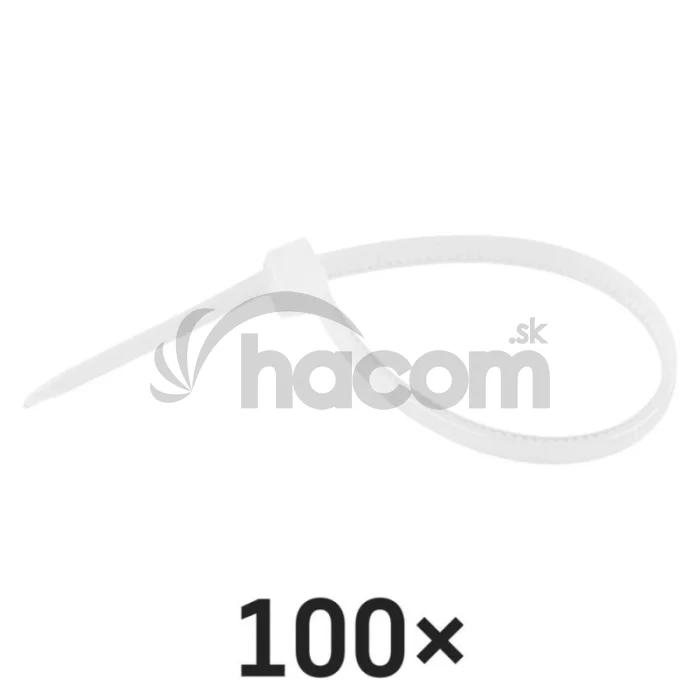 Sťahovacia páska 100×2,5, biela, 100 ks