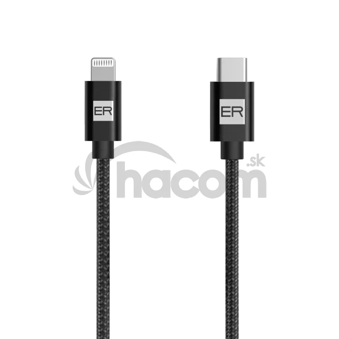 ER POWER kábel USB-C/Lightning 200cm čierny