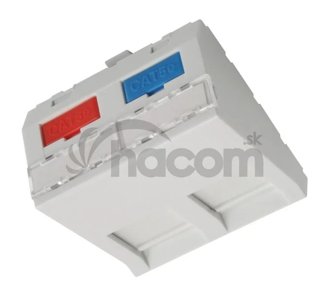 Modul French style Solarix 45x45mm pre 2 keystony uhlový biely
