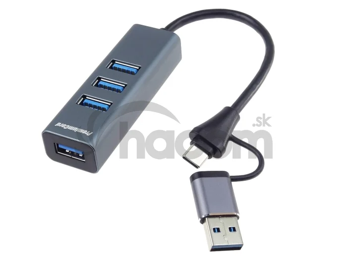 PremiumCord 5G Hub USB-C a USB-A na 4x USB-A