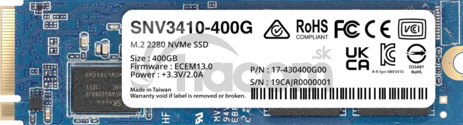 Synology SNV3410/400GB/SSD/M.2 NVMe/5R