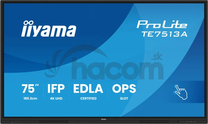 75" iiyama TE7513A-B2AG: IPS, 4K, 40P, EDLÁ