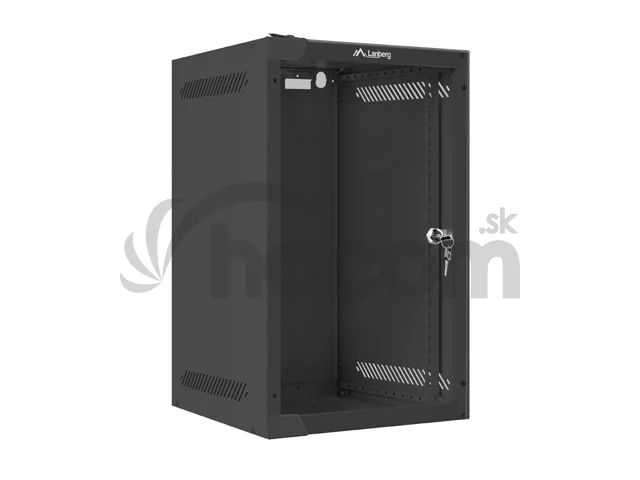 LANBERG RACKOVÁ SKRIŇA 10" PRO MONTÁŽ NA STENU 9U/280X310 (FLAT PACK) S PROSKLENÝMI DVERAMI ČIERNA