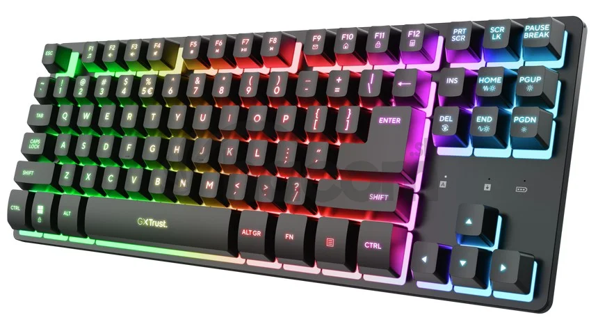 Trust GXT831 Thado TKL/Bezdrôtové USB/US/Čierna