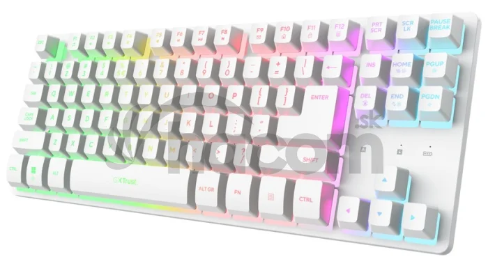 Trust GXT831 Thado TKL/Bezdrôtové USB/US/Biela