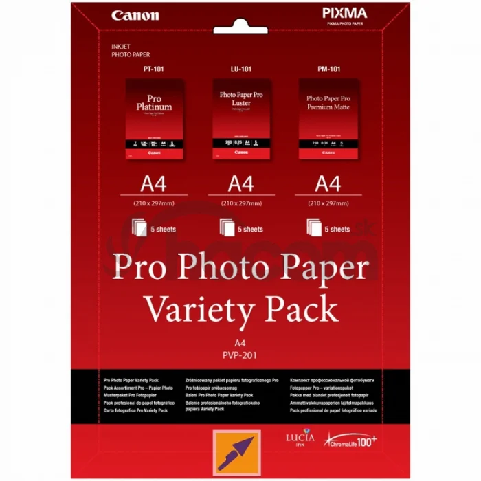 Canon PVP-201 PRO, A4 fotopapier Variety Pack