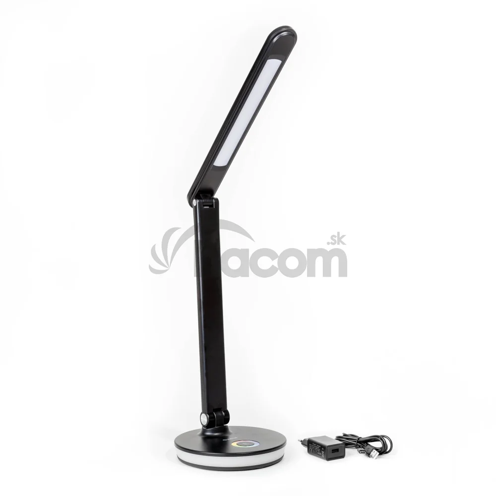 Platinet PDL400RGBB stolná LED lampa 12W stmievateľná, dotykové ovládanie, USB port, čierna