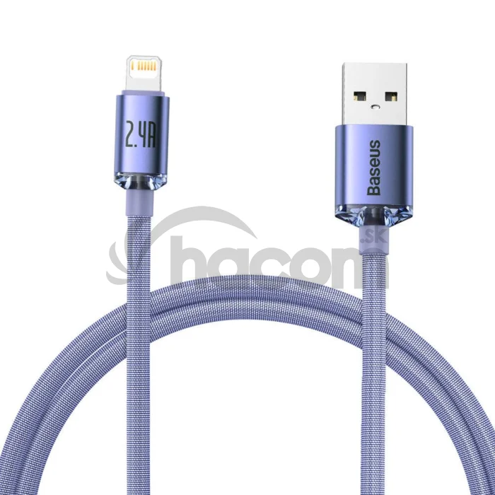 Baseus CAJY000005 Crystal Shine Series Dátový Kábel USB - Lightning 20W 1,2m Purple