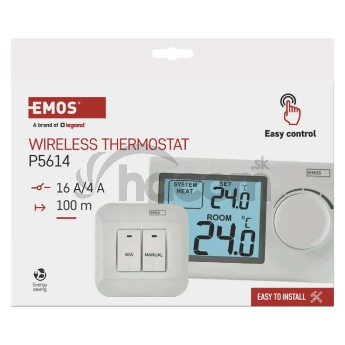 Izbový manuálny bezdrôtový termostat P5614
