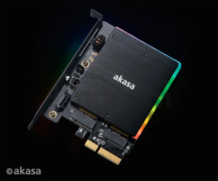 AKASA adaptér M.2 do PCIex s chladičom RGB