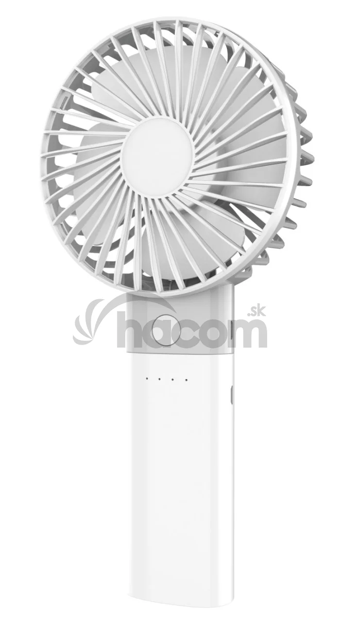 Platinet PRDF6107 vreckový ventilátor 10 cm, funkcia powerbanky 4000 mAh, biela-šedá