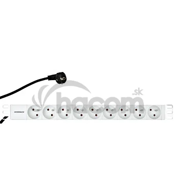Napájací panel PDU 19", 9x ČSN, 1U, kábel 2 m