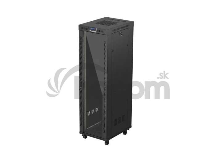 LANBERG 19" VOĽNE STOJÚCA RACKOVÁ SKRIŇA 42U/600X800 (FLAT PACK) S PRESKLENÝMI DVERAMI LCD ČIERNA