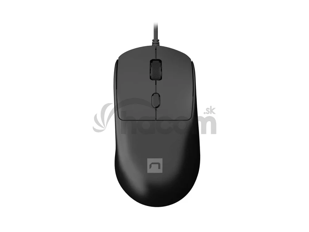 Natec laserová myš HAWK 2/Kancelárska/Laserová/2 400 DPI/Drôtové USB-A/Čierna