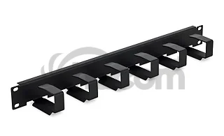 19" vyväzovací panel 1U 6x háčik 70x27mm sivý kov