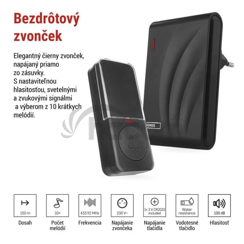 Domový bezdrôtový zvonček P5727N do zásuvky