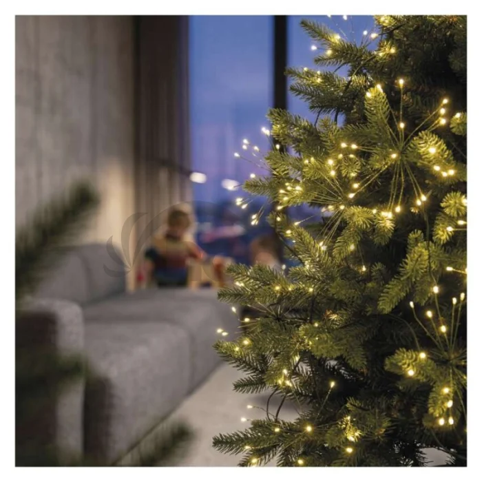 LED svetelná reťaz – svietiace trsy, nano, 5,2 m, vnútorná, teplá biela, časovač