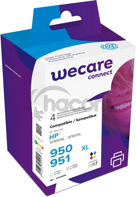 WECARE ARMOR ink sada kompatibilná s HP C2P43AE, CMYK/HC