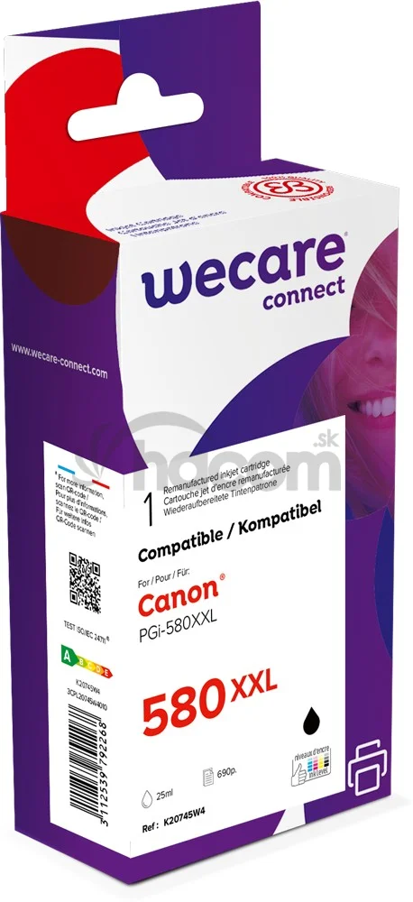 WECARE ARMOR ink kompatibilný s CANON PGi-580XXLBK,čierna/black pigm.