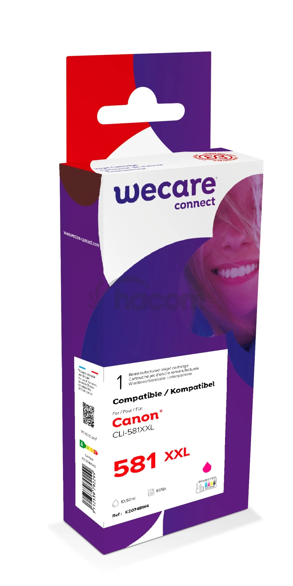 WECARE ARMOR ink kompatibilný s CANON CLi-581XXLM,červená/magenta