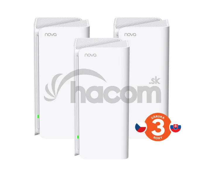 Tenda Nova MX15 Pro (3-pack) WiFi 6 AX5400 Mesh Gigabit systém, 9x GLAN/GWAN, WPA3, VPN, CZ app