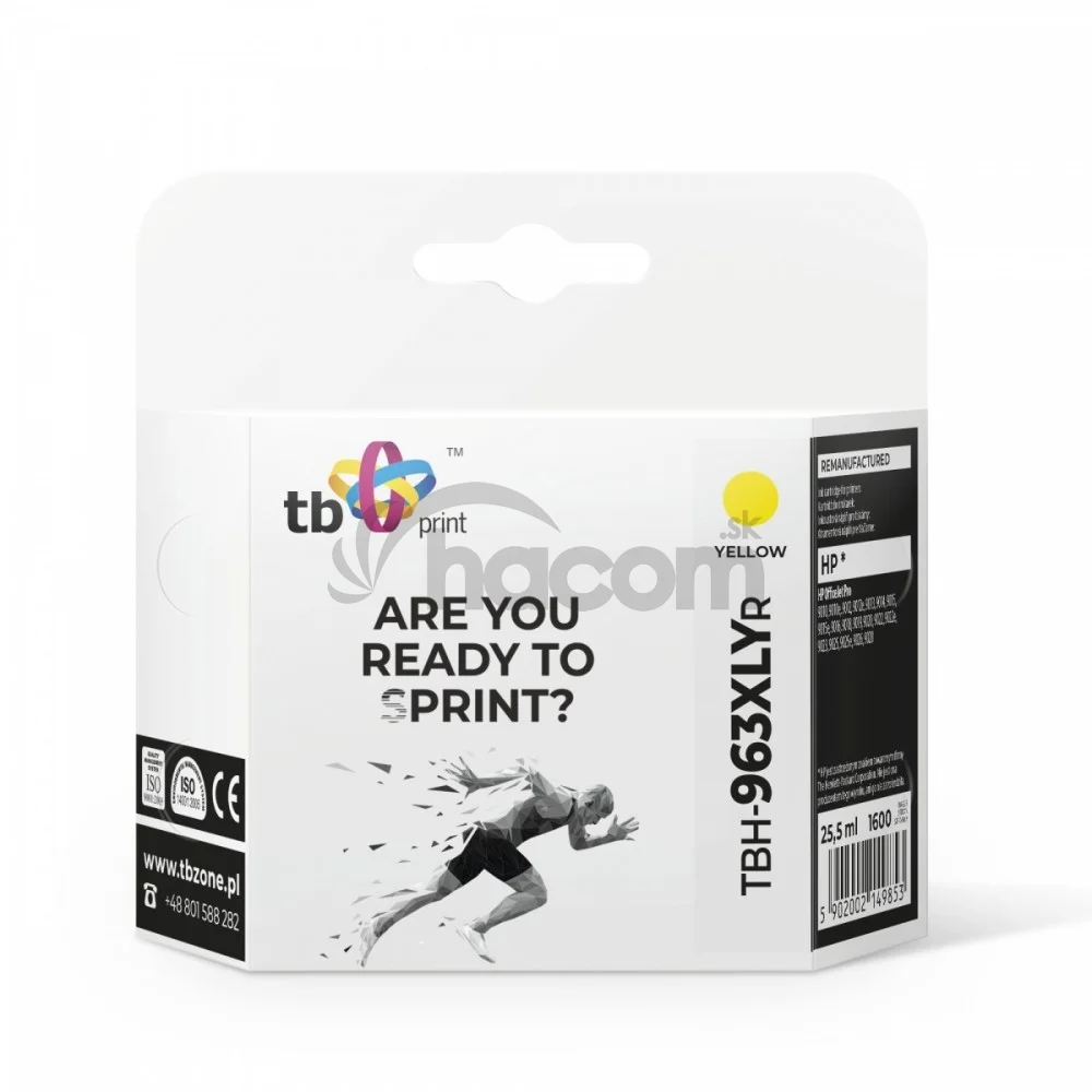 Ink. kazeta TB kompat. s HP OfficeJet Pro 9020 963XL, YE reman.