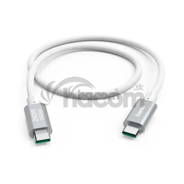 Hama USB-C 3.2 Gen2 kábel, 1,5 m, 10 Gb/s, 240 W, biely