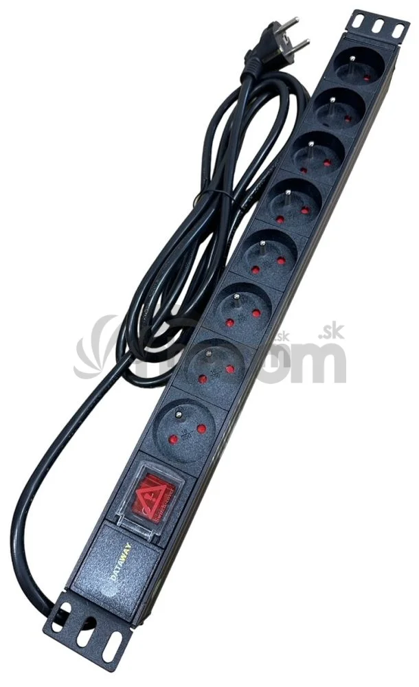 DATAWAY PDU Napájací panel 8x 230V, 1U, 19", M6, 3m