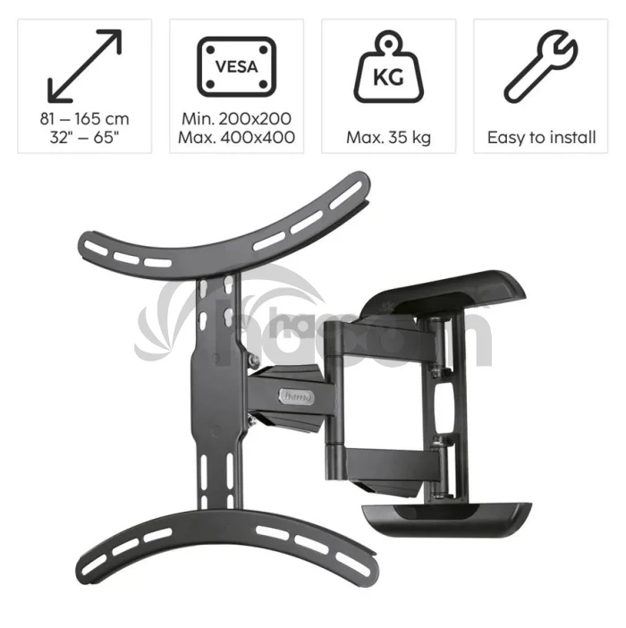 Hama nástenný držiak TV, 400x400, pohyblivý, 35 kg