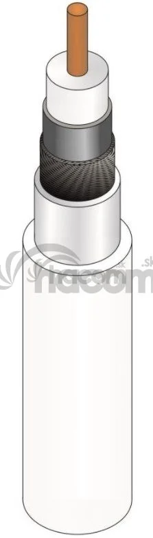 Koaxiálny kábel TELMOR TT6 TRISHIELD 77% LSOH Eca, 75 Ohm biely