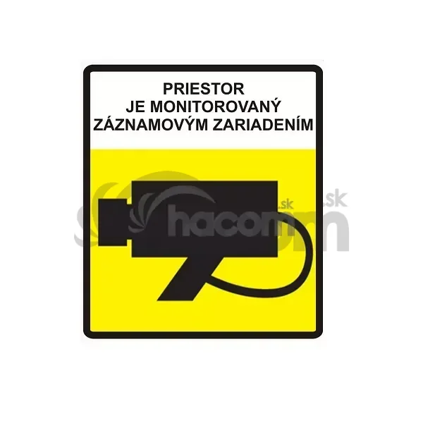 Nálepka CCTV 105x116, vnútorná, žltá