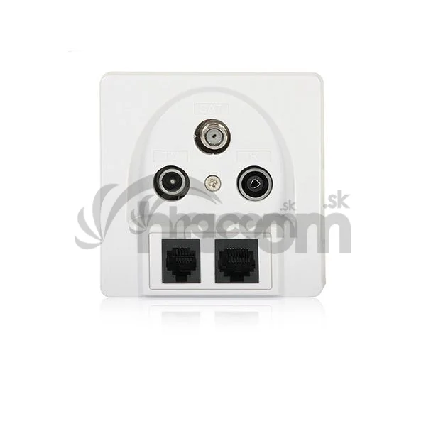 Zásuvka SAT+TV+R+LAN+TEL biela